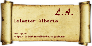 Leimeter Alberta névjegykártya